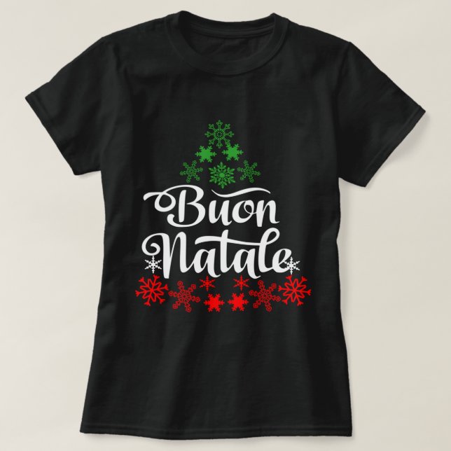 Camiseta Navidades italianos Buon Natale Snowflake Italia T (Diseño del anverso)
