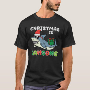 Camiseta Navidades: Jawsome Shark Santa Cute Xmas Boys Ki