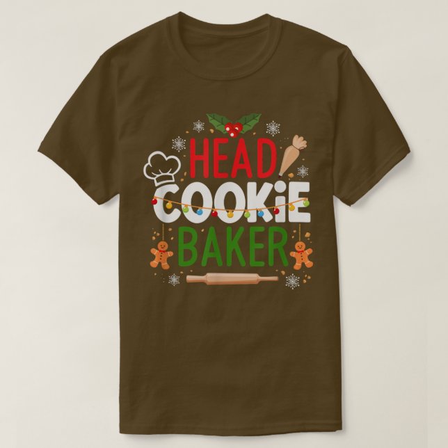 Camiseta Navidades Jefe Cookie Baker Holiday Pastry Chef Ba (Diseño del anverso)