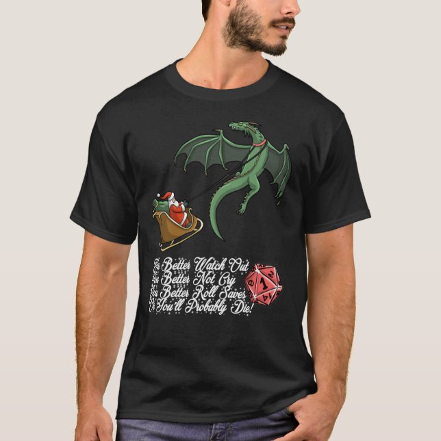 Camiseta Navidades Jingle Santa Funny Dungeons And Dragons  (Anverso)
