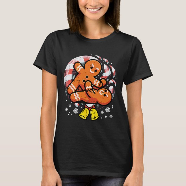 Camiseta Navidades Jiu Jitsu Gingerbread Xmas Bjj Lucha (Anverso)