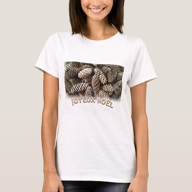 Camiseta Navidades Joyeux Noel Holiday Pine Cone (Anverso)