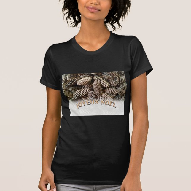 Camiseta Navidades Joyeux Noel Holiday Pine Cone (Anverso)