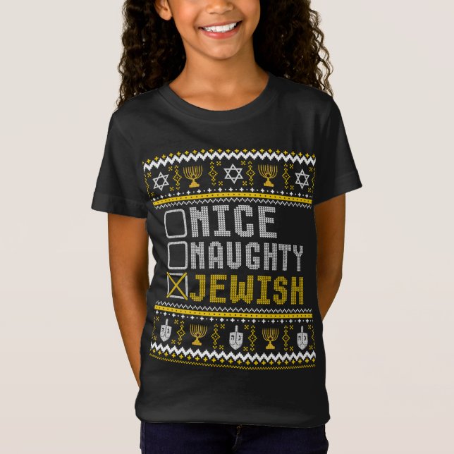Camiseta Navidades judíos graciosos Pajama Hanukkah Jewish  (Anverso)