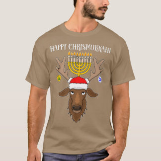 Camiseta Navidades judíos renos feliz Chrismukkah