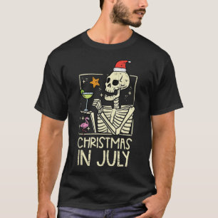Camiseta Navidades Julio Skeleton Flamingo Divertidas Navid