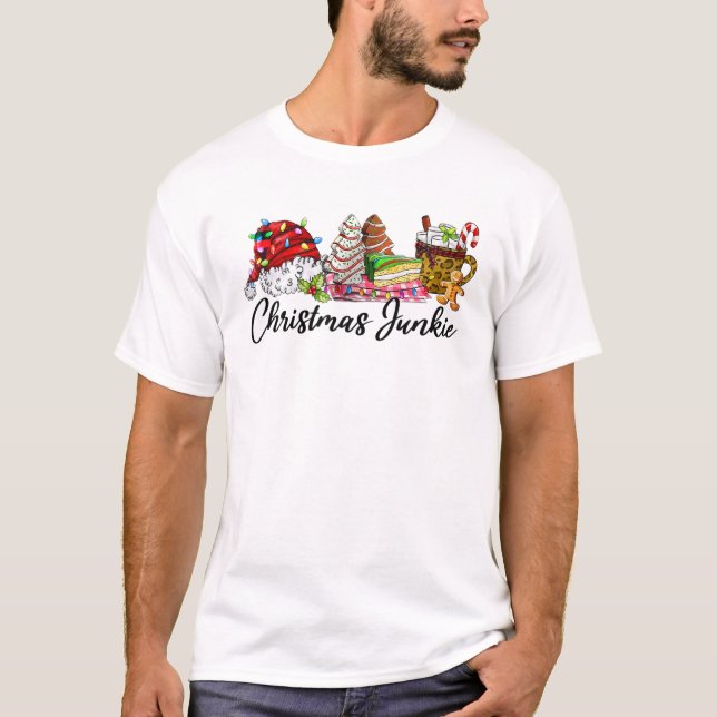Camiseta Navidades Junkie Candy Tree Cacao Caliente Navidad (Anverso)