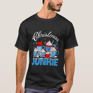 Camiseta Navidades Junkie Coffee Cold Snow Cute Groovy Chri