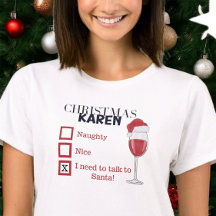 Navidades Karen Naughty Nice Wine Funny Karen