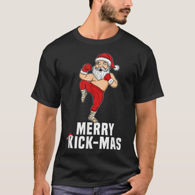 Camiseta Navidades Kickboxing Santa Merry Kickmas por Kickb (Anverso)