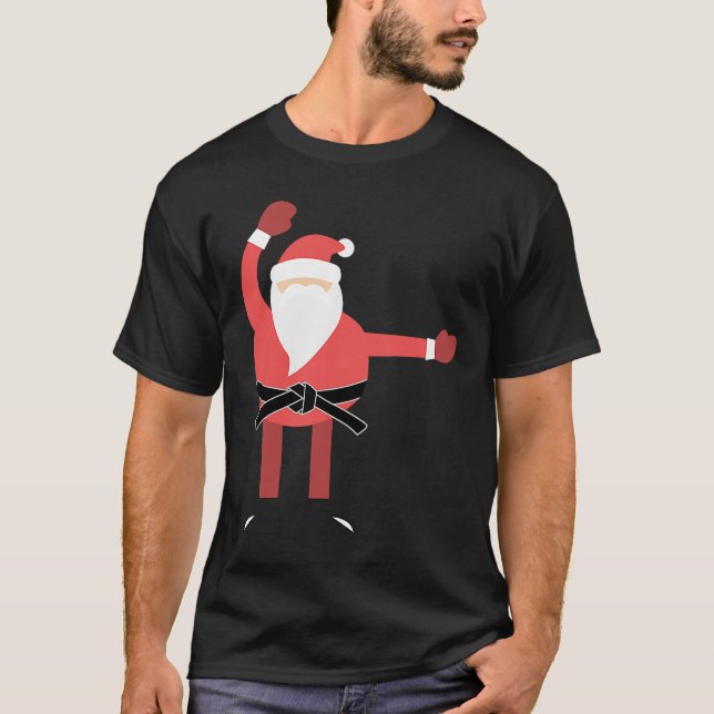 Camiseta Navidades Kickmas Merry Kick Mas Karate Santa Clau (Anverso)