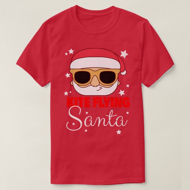 Camiseta Navidades Kite Flying Santa Claus Holiday Kite Fly (Diseño del anverso)