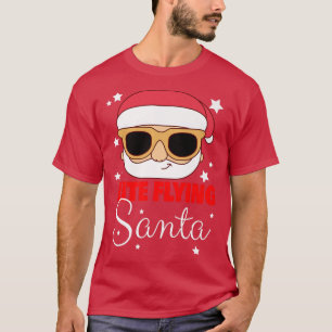 Camiseta Navidades Kite Flying Santa Claus Holiday Kite Fly