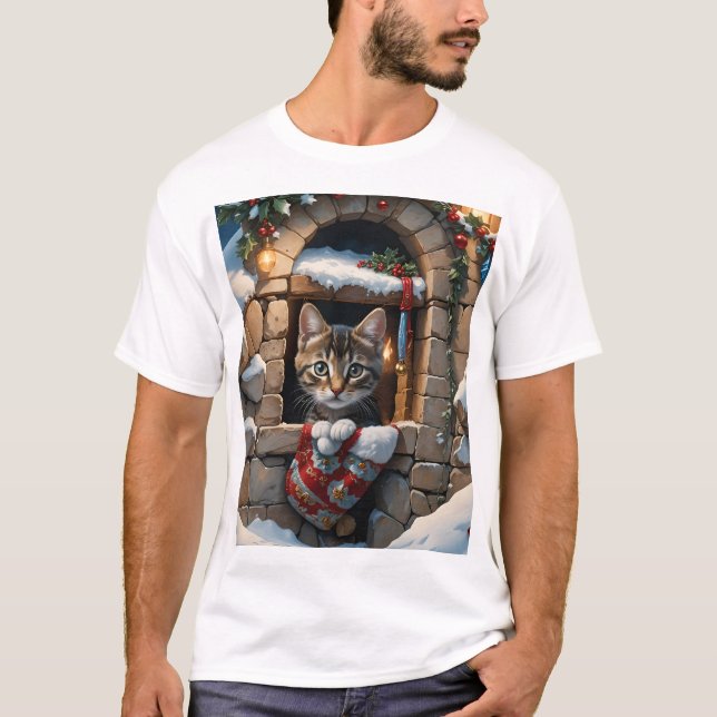 Camiseta Navidades kitten (Anverso)
