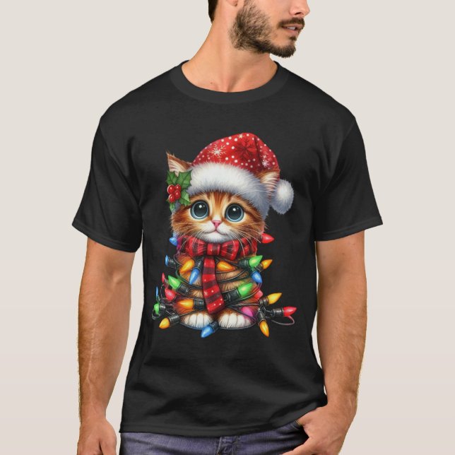 Camiseta Navidades Kitten Watercolor (Anverso)