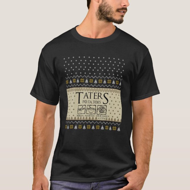 Camiseta Navidades L.O.T.R Taters Patatas Boilem Mashem Ug (Anverso)