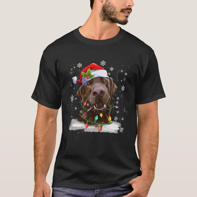 Camiseta Navidades Labrador Recuperador Perro Chocolate Lab (Anverso)