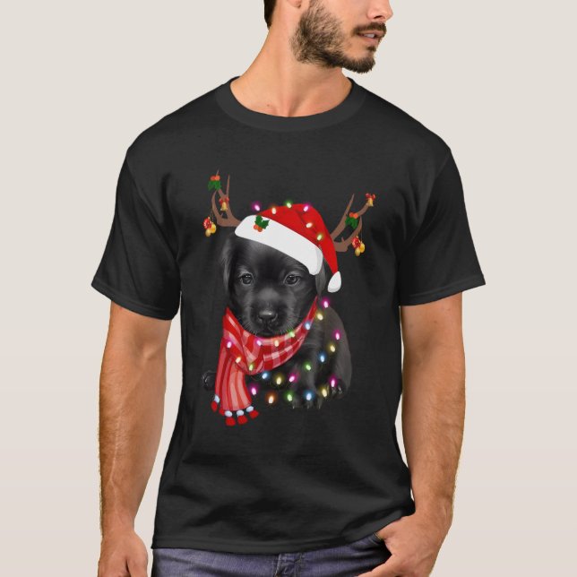 Camiseta Navidades Labrador Recuperador Perro Negro Laborat (Anverso)