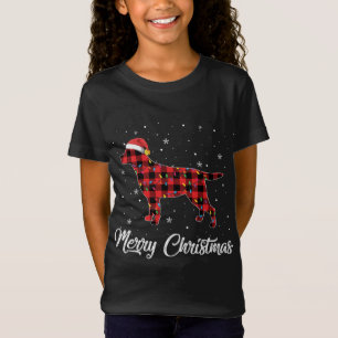 Camiseta Navidades Labrador Recuperador Perro Tramado Rojo 