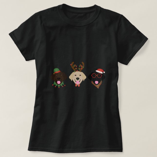 Camiseta Navidades Labrador Recuperador Perros Laboratorio  (Diseño del anverso)