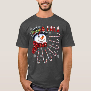 Camiseta Navidades lala divertidos y snowman con velas