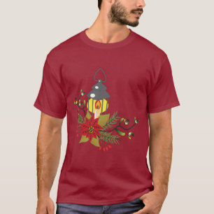 Camiseta Navidades Lantern y Poinsettia