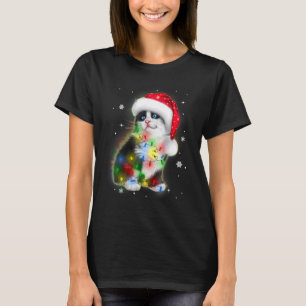 Camiseta Navidades Led Gato Negro Cortan Fantasma Gato