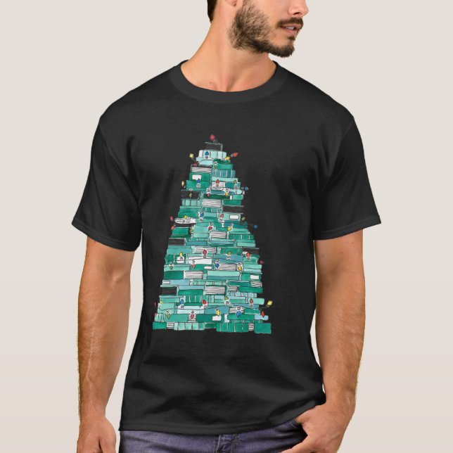 Camiseta Navidades Libro Árbol Y Luces Twinkle (Anverso)
