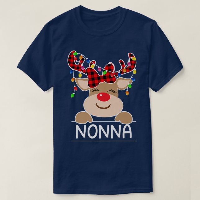 Camiseta Navidades ligeros de reno rojo sin Navidades (Diseño del anverso)