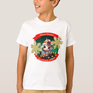 Camiseta Navidades ligeros de unicornio