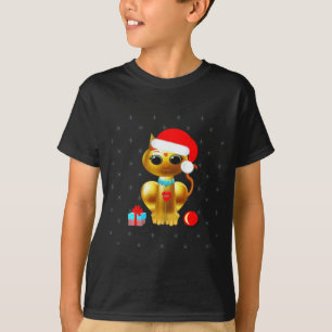 Camiseta Navidades lindos gatitos dorados personalizado