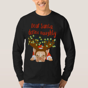 Camiseta Navidades lindos Navidades franceses de Buldog
