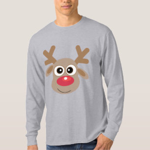 Camiseta Navidades lindos Novedad de renos feos grises