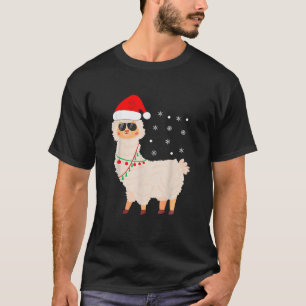 Camiseta Navidades Llama Pajamas Alpaca En Santa Hat Niños