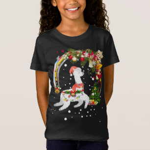 Camiseta Navidades Llama Santa Hat navideño árbol alpaca