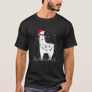 Camiseta Navidades Llama Santa Hat navideño árbol alpaca