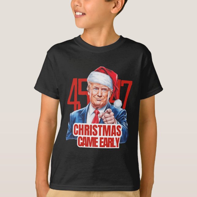 Camiseta Navidades llegaron temprano y gracioso Donald Trum (Anverso)