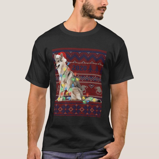 Camiseta Navidades Lobf Ilustran Regalo de Cabra Ensuerzada (Anverso)
