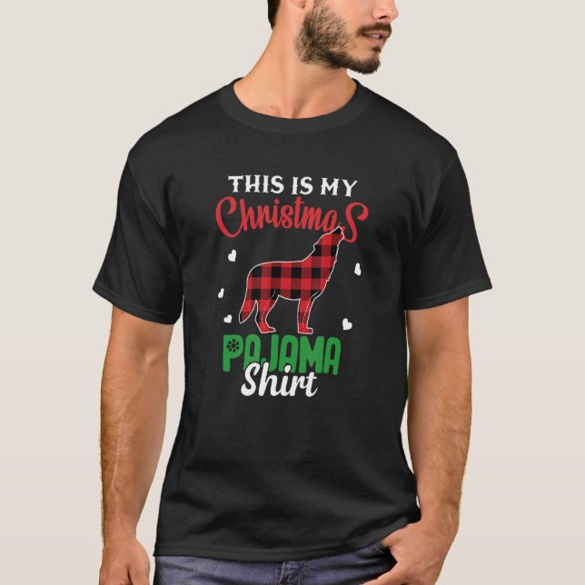 Camiseta Navidades Lobo Este Es Mi Navidad Pajama (Anverso)