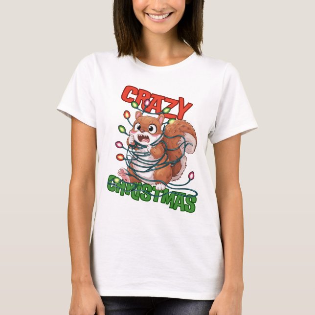 Camiseta Navidades locos: ardilla frustrada (Anverso)