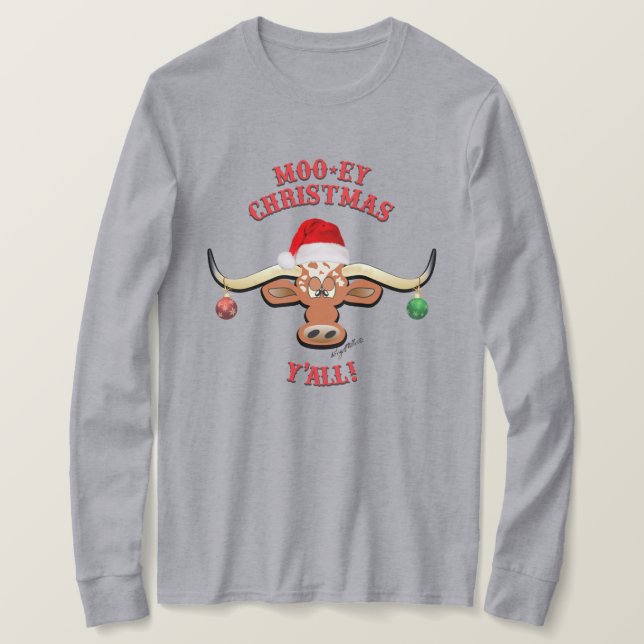 Camiseta Navidades Longhorn Steer (Anverso del diseño)