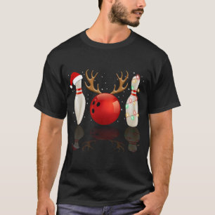 Camiseta Navidades Luces Bowling Lover Funny Bowl Xmas Gif