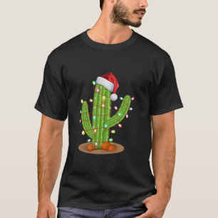 Camiseta Navidades Luces Cactus Lover Funny Xmas Larga Vida