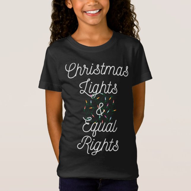 Camiseta Navidades Luces e Igualdad de Derechos Xmas Iguald (Anverso)
