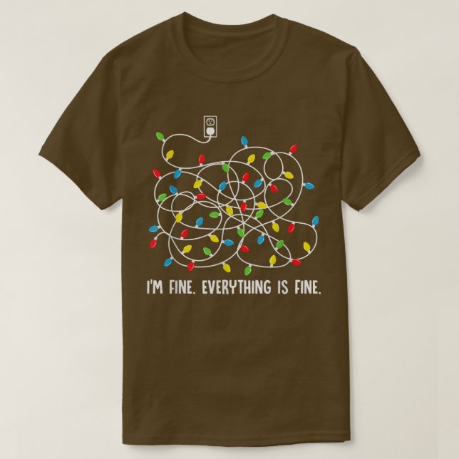 Camiseta Navidades Luces Estoy bien, todo está bien. (Diseño del anverso)