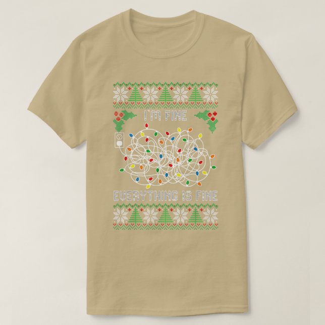 Camiseta Navidades Luces Estoy bien todo está bien 116 (Diseño del anverso)