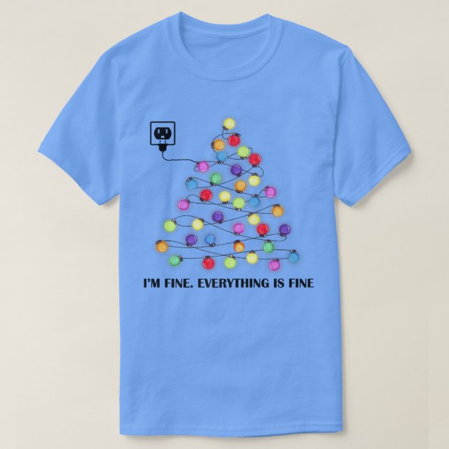 Camiseta Navidades luces Estoy bien todo está bien Árbol (Diseño del anverso)