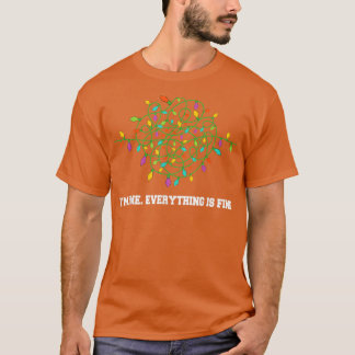 Camiseta Navidades Luces Estoy bien todo está bien feo