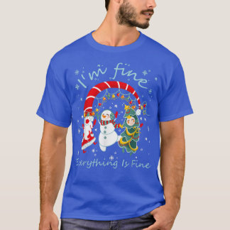 Camiseta Navidades Luces Estoy bien, todo está bien Santa