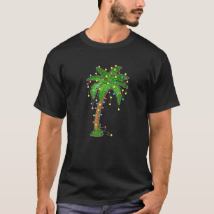Camiseta Navidades Luces Palm Tree Beach Funny Tropical Xm